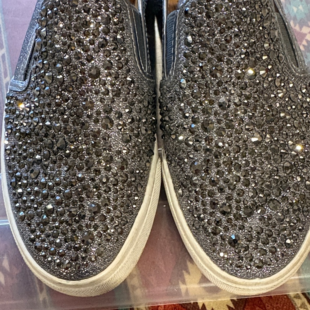 INC International Concepts Gunmetal Crystal Slip-On Sneakers - Picture 4 of 4